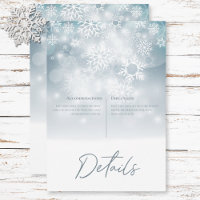 Blue Winter Snow Modern Mariage Détails
