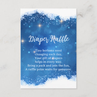Carte D'accompagnement Blue Winter Wonderland Diaper Raffle Card