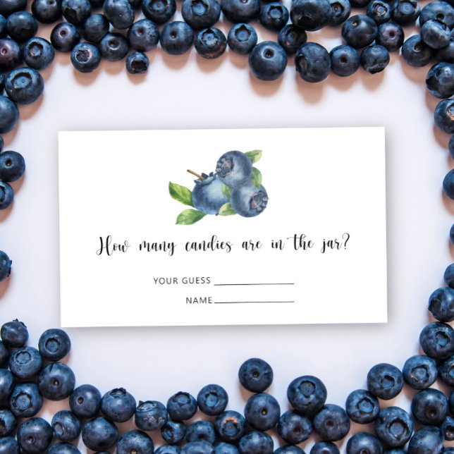 Carte D'accompagnement Blueberry - baby shower devinez combien de bonbons (Créateur téléchargé)