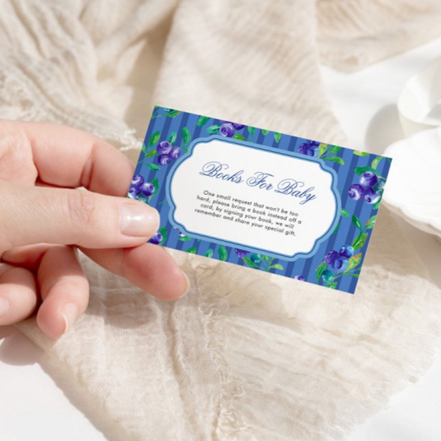 Carte D'accompagnement Blueberry Berry Sweet Livres Pour Baby shower (Créateur téléchargé)
