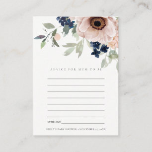 Carte D'accompagnement Blush Anemone Floral Conseil pour maman Baby showe
