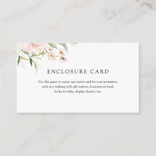 Carte d'accompagnement Blush et feuillage (Devant)