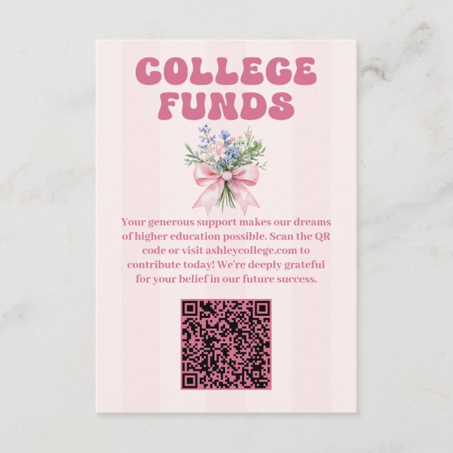Carte D'accompagnement Blush Floral Graduation Party Fonds du collège (Devant)