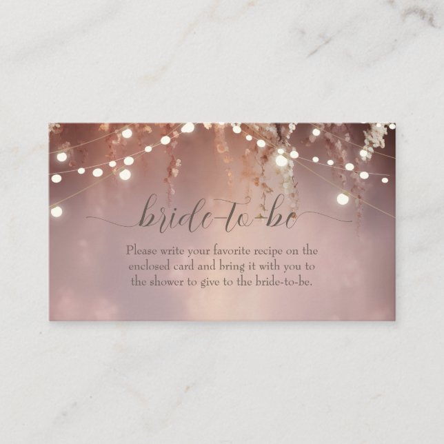 Carte D'accompagnement Blush Flowers String Lights (Devant)