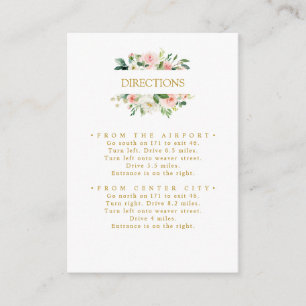Carte D'accompagnement Blush moderne   Direction MARIAGE des fleurs d'or