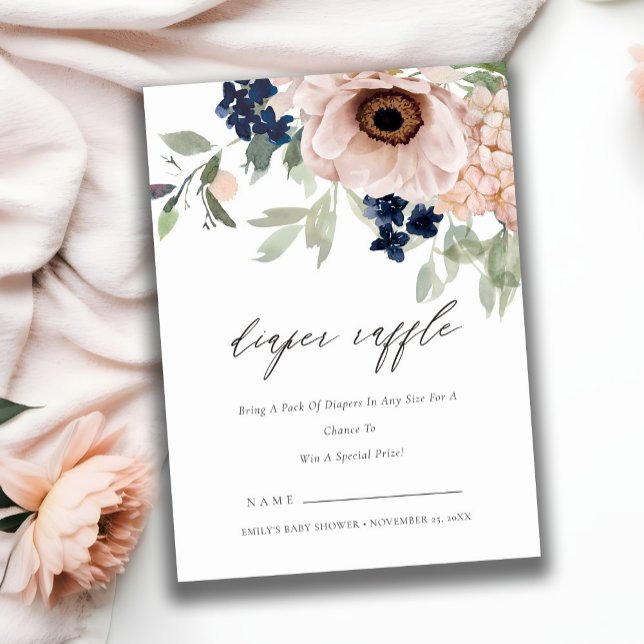 Carte D'accompagnement Blush Navy Anemone Flora Baby shower de carafe de  (Créateur téléchargé)
