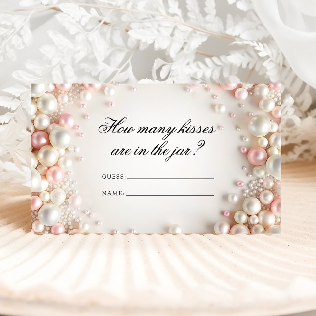 Carte D'accompagnement Blush Pearl Combien de baisers jeu nuptiale (Créateur téléchargé)