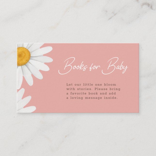 Carte D'accompagnement Blush Pink Daisy Floral Books for Baby  (Devant)
