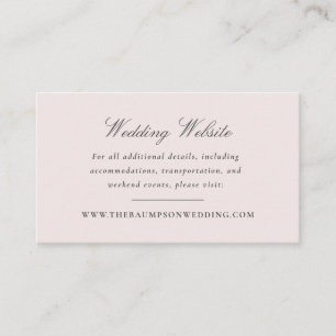 Carte D'accompagnement Blush Pink et Grey Vintage Élégant site floral
