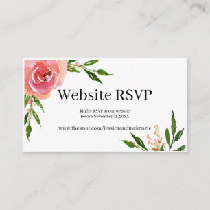Carte D'accompagnement Blush Pink Floral LGBTQ Website RSVP