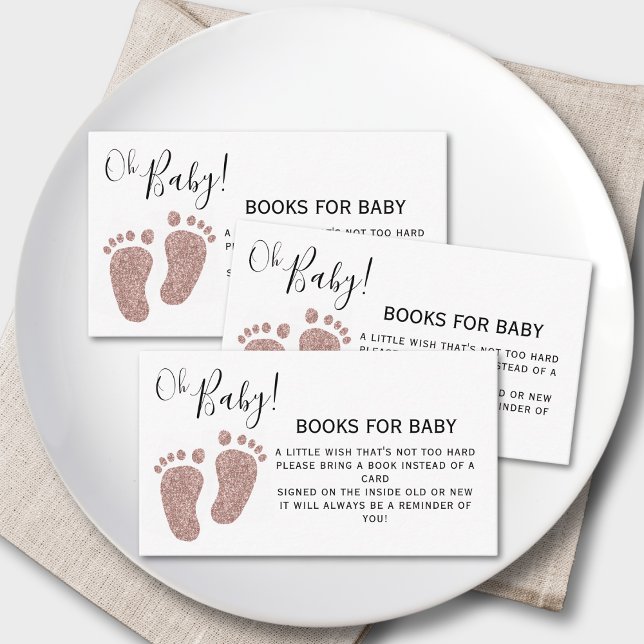 Carte D'accompagnement Blush PInk Parties scintillant Pieds Livres pour b (Créateur téléchargé)