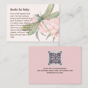 Carte D'accompagnement Blush Rose Dragonfly Floral Livres Pour Baby Poem 