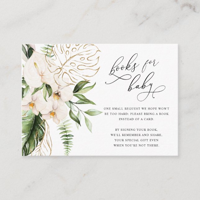 Carte D'accompagnement Blush Rose Floral Greenery Livres Fille Pour Bébé (Devant)
