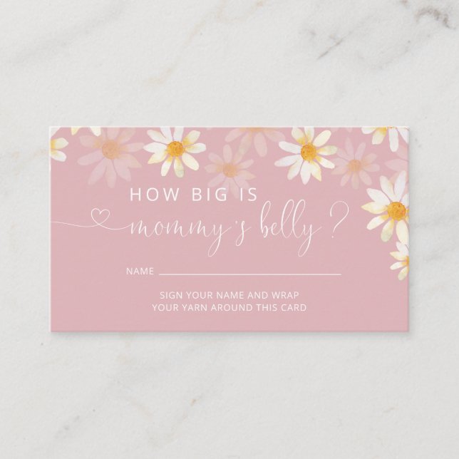 Carte D'accompagnement Blush rose How Big is Mommy's Belly Encape Card (Devant)
