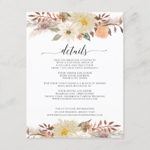 Carte D'accompagnement Bohème Automne Floral Aquarelle Bio Terre