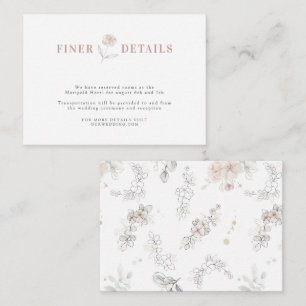 Carte D'accompagnement Bohème Floral Rustique Mariage Détails