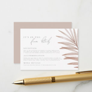 Carte D'accompagnement Bohemian Pampas Grass Détails du Mariage