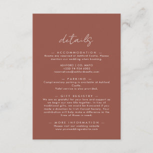 Carte D'accompagnement Boho Abstrait Détails sur le Mariage d'érable ro