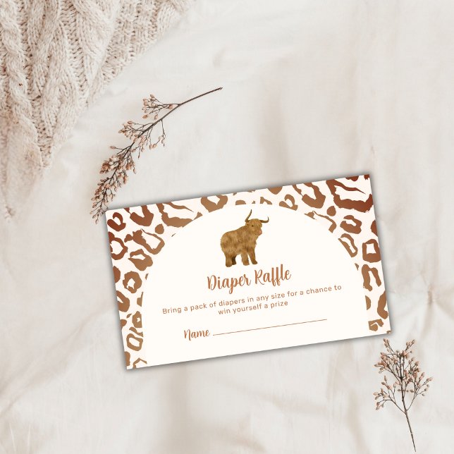Carte D'accompagnement Boho Arch Holy Cow Diaper Baby shower Raffin (Boho Arch Holy Cow Diaper Raffle Baby Shower Enclosure Card)
