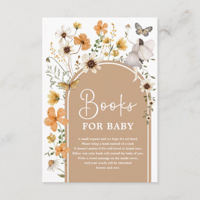 Carte D'accompagnement Boho Automne Fairy Fleur sauvage Livres pour Baby  (Devant)