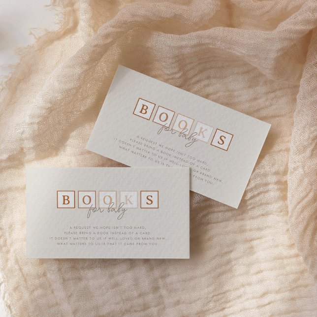 Carte D'accompagnement Boho Baby Blocks Terracotta Livres pour bébé (Créateur téléchargé)
