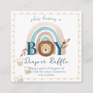Carte D'accompagnement Boho Baby Boy Lion Cub Déchets Raffle