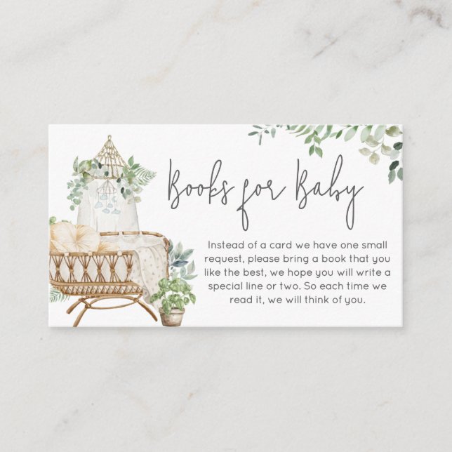 Carte D'accompagnement Boho Baby Crib Baby shower Livres pour bébé (Devant)