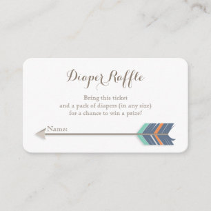 Carte D'accompagnement Boho Baby shower Déchets Raffle Ticket Marine Oran