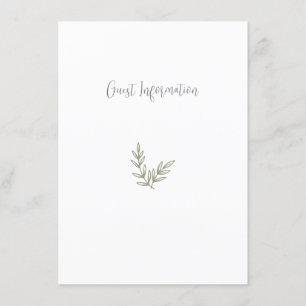 Carte D'accompagnement Boho Bamboo Feuille Botanique Vert doux et élégant