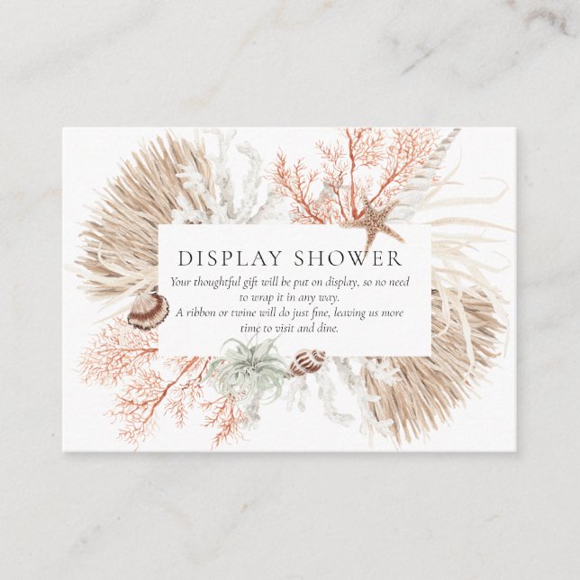 Carte D'accompagnement Boho Beach Coral Reef Affichage Douche (Devant)