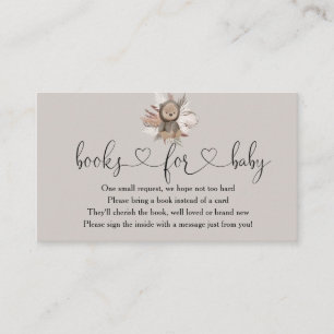 Carte D'accompagnement Boho Bear Baby shower Livres Pour Bébé