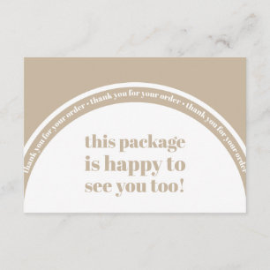 Carte D'accompagnement Boho Beige Earth Merci Commander Petite Entreprise