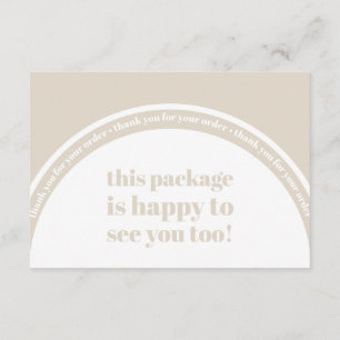 Carte D'accompagnement Boho Beige Earth Merci Commander Petites entrepris