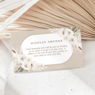 Carte D'accompagnement Boho blanc et neutre séché floral
