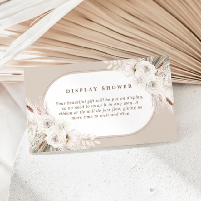 Carte D'accompagnement Boho blanc et neutre séché floral (Créateur téléchargé)