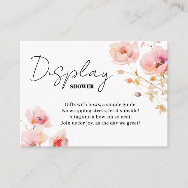 Carte D'accompagnement Boho Bloom rose Blush Floral Display Douche (Devant)
