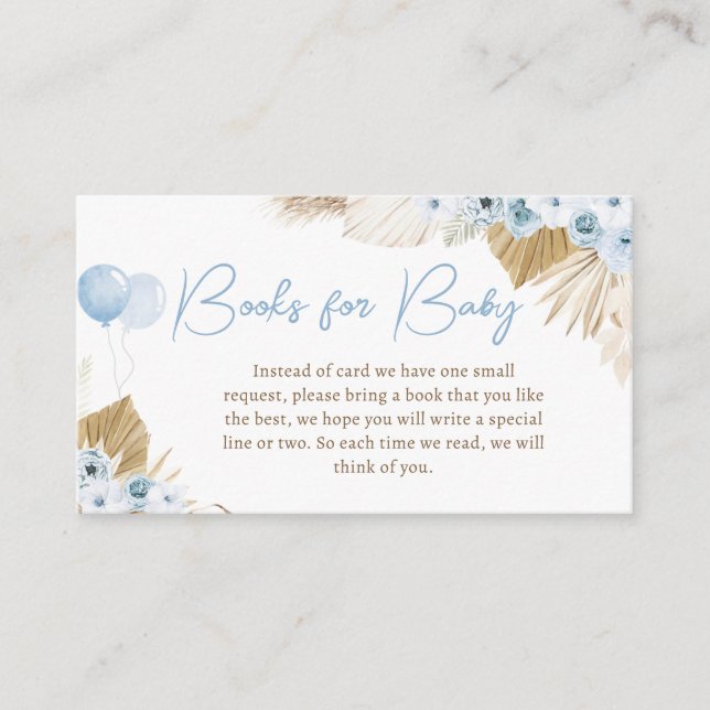 Carte D'accompagnement Boho Blue Bear Baby shower Livres pour bébé (Devant)