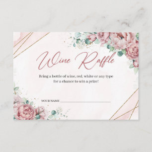 Carte D'accompagnement Boho Blush floral or faux gold eucalyptus Tirage a