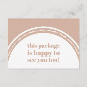 Carte D'accompagnement Boho Blush Pink Merci Order Small Business