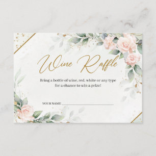 Carte D'accompagnement Boho Blush rose eucalyptus cadre or vin Raffle