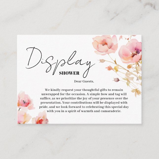 Carte D'accompagnement Boho Blush rose Floral Afficher douche Chic (Devant)