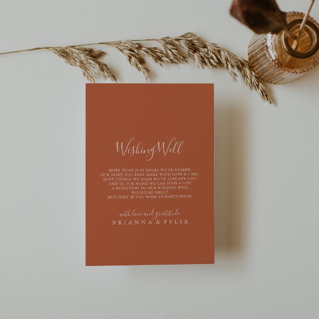 Carte D'accompagnement Boho Botanique Automne Floral Mariage Wishing well (Créateur téléchargé)