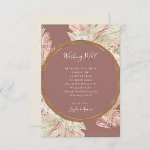 Carte D'accompagnement Boho Botanique Dusty Rose Mariage Wishing well
