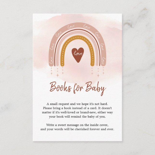 Carte D'accompagnement Boho branché Rusty Rainbow Blush Pink Demande de l (Devant)