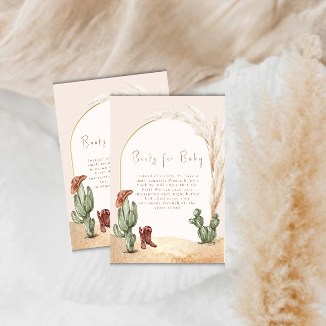 Carte D'accompagnement Boho Cactus Arch Desert Cowboy Books Baby shower (Boho Cactus Arch Desert Cowboy Books Baby Shower Enclosure Card)
