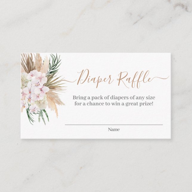 Carte D'accompagnement Boho Chic Baby shower Déchets Raffle (Devant)