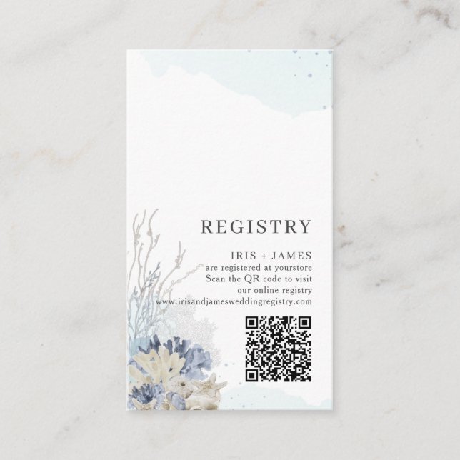 Carte D'accompagnement Boho Chic Beach Mariage nautique Registre des cade (Devant)