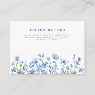 Carte D'accompagnement Boho Chic Bleu Poussiéreux Fleur Sauvage