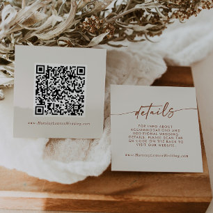 Carte D'accompagnement Boho Chic Bohemian Cream Mariage QR Code Détails