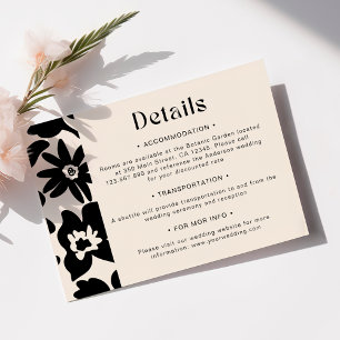 Carte D'accompagnement Boho Chic Retro Floral Mariage